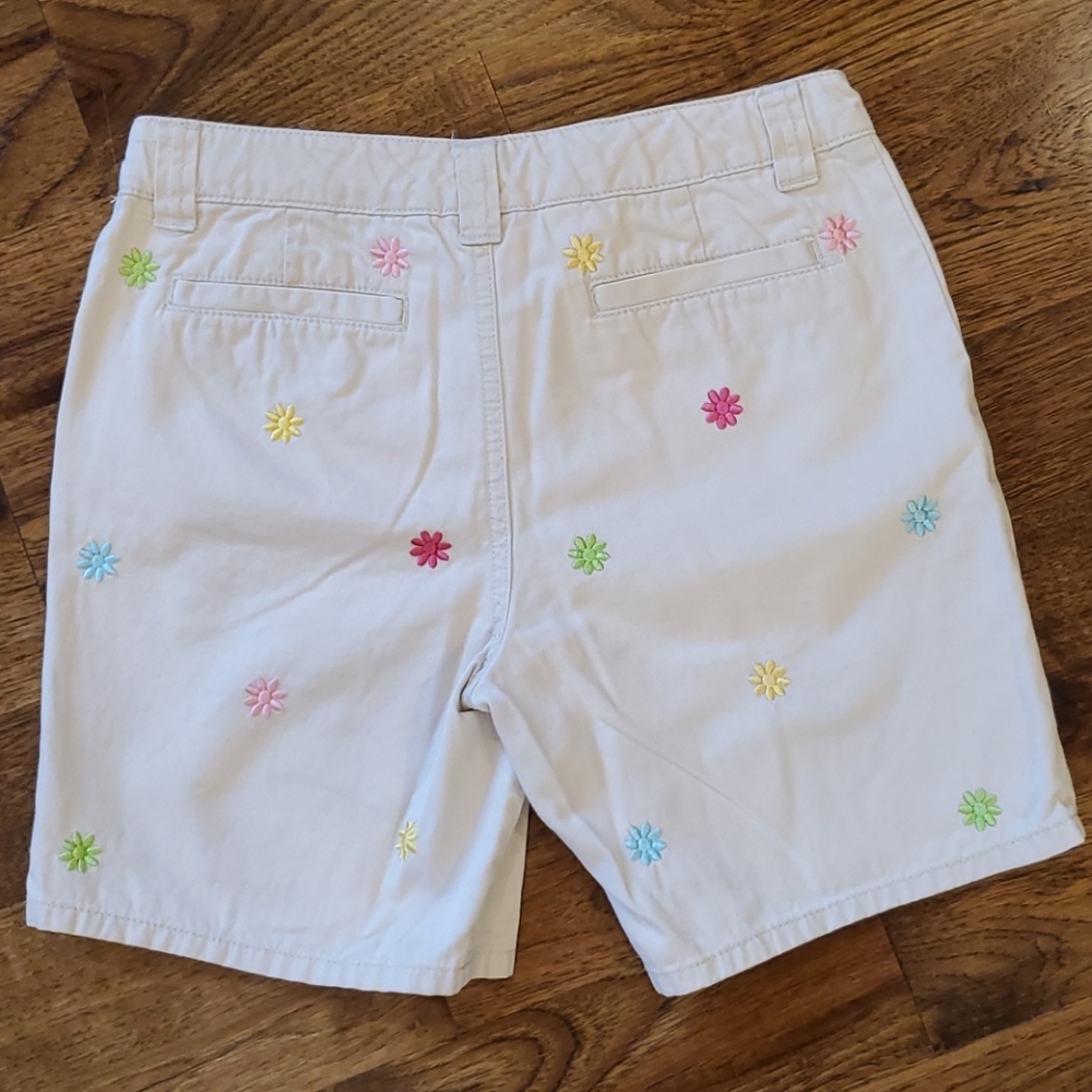 Girls J. Khaki flower embroidered shorts size 14 - Picture 5 of 6